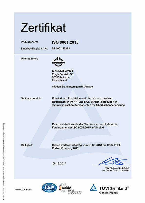SPINNER Certificate